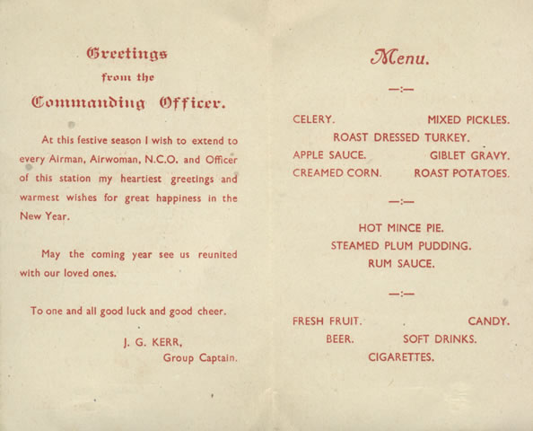 greetings and menu
